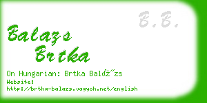 balazs brtka business card